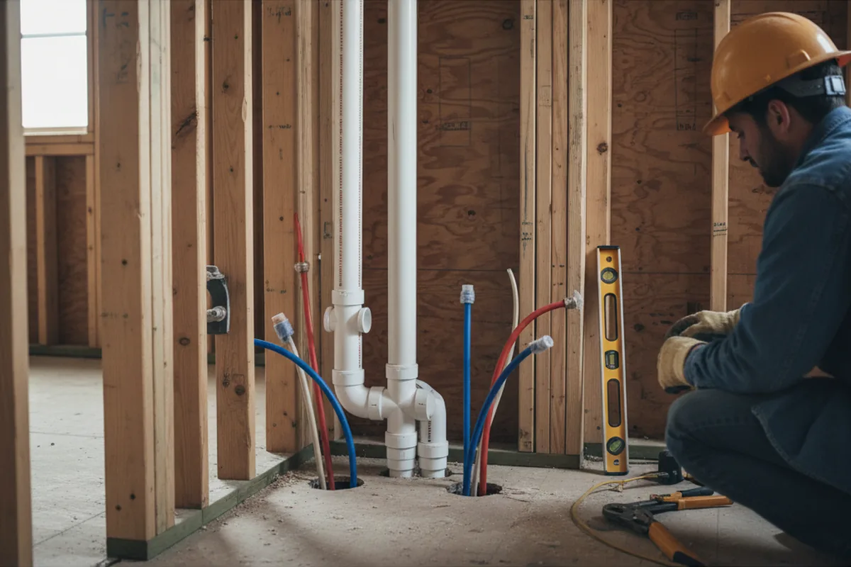 Drain and supply rough-in during Drain Cleaning in Prattsville